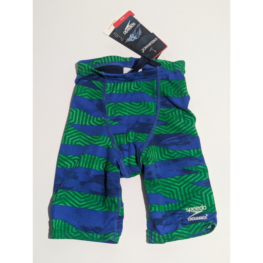 Speedo Endurance+ Contort Stripes‎ Jammer Blue Green Mens 22